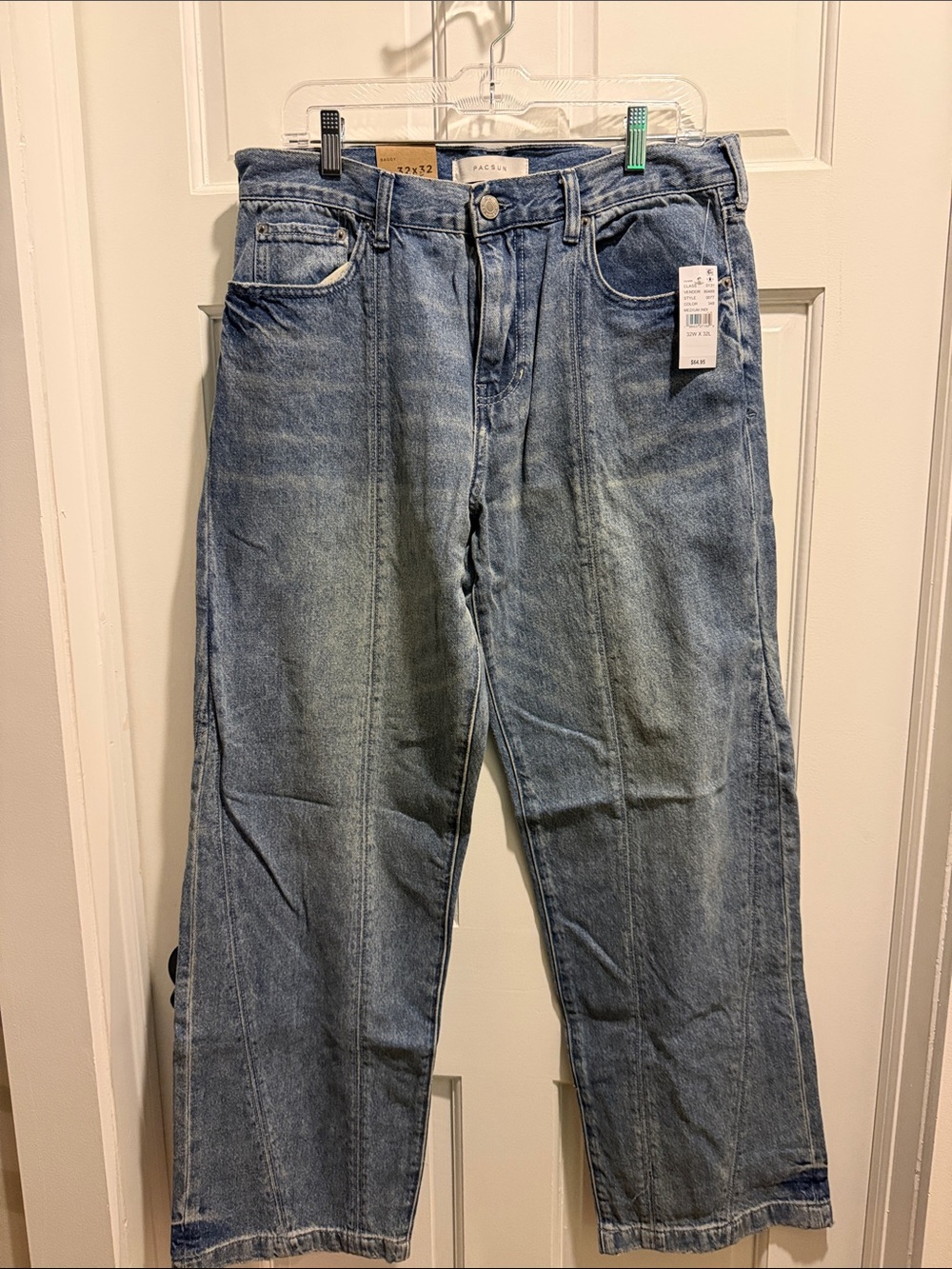 PacSun Men's Washed Blue Relaxed Jeans